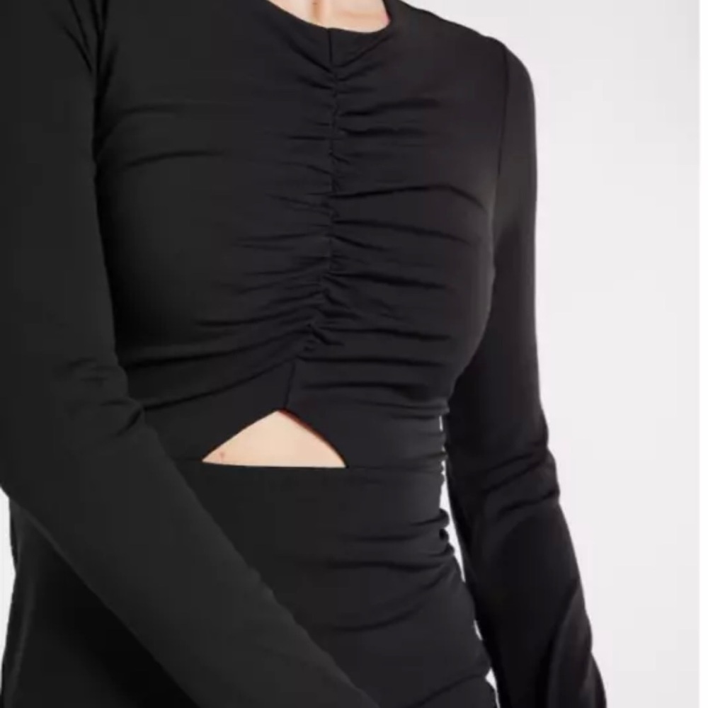 Express NEW EXPRESS Body Contour Long Sleeve Cutout Mini Dress, Black XSmall - Picture 5 of 6